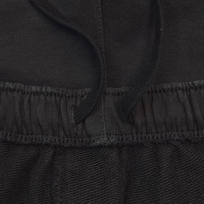 1:1 quality version Front Simple White Text Print Elastic Drawstring Waist Back Patch Pocket Loose Fit French Terry Sweat Shorts 29367351
