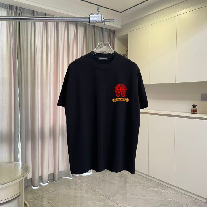 1:1 quality version Vintage Punk Street Front Small Orange Cross Scroll Chest Print Back Three Color Cross Scroll Banner Graphic T-shirt 4 colors 29366141