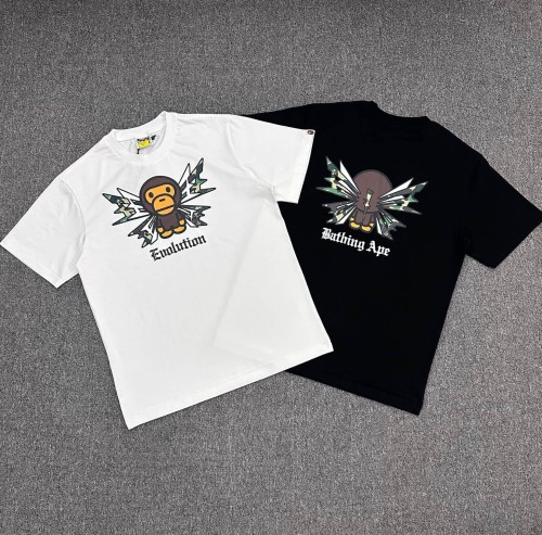 1:1 quality version Front Camo Lightning Monkey Print Evolution Gothic Letter Back Reverse Monkey Camo Lightning Text Graphic Tee 2 colors 29367312
