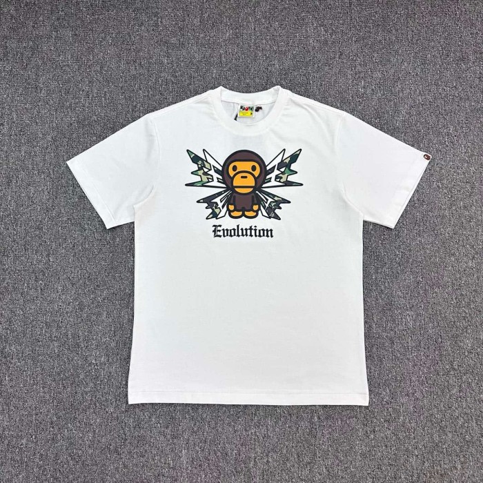 1:1 quality version Front Camo Lightning Monkey Print Evolution Gothic Letter Back Reverse Monkey Camo Lightning Text Graphic Tee 2 colors 29367312