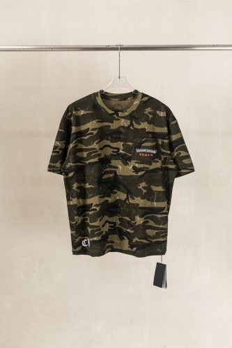 1:1 quality version Pocket Gothic Scroll Red Cross Embroidery Bottom C H Letter Back Vintage Camo Usa Flag Cross Stripes Print T-shirt 29367276