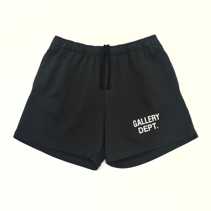 1:1 quality version Front Simple White Text Print Elastic Drawstring Waist Back Patch Pocket Loose Fit French Terry Sweat Shorts 29367351