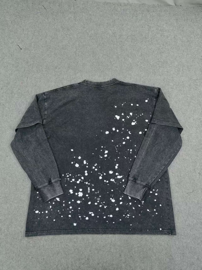 [50% Off]Vintage distressed ink-wash printed Long Sleeve T-Shirt 29367061