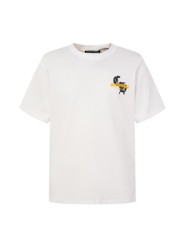 1:1 quality version Front Small Black Cl Monogram Yellow Scroll Chest Print Back Multi Cross Floral Lip Gothic Logo Collage Graphic T-shirt 2 colors 29366482