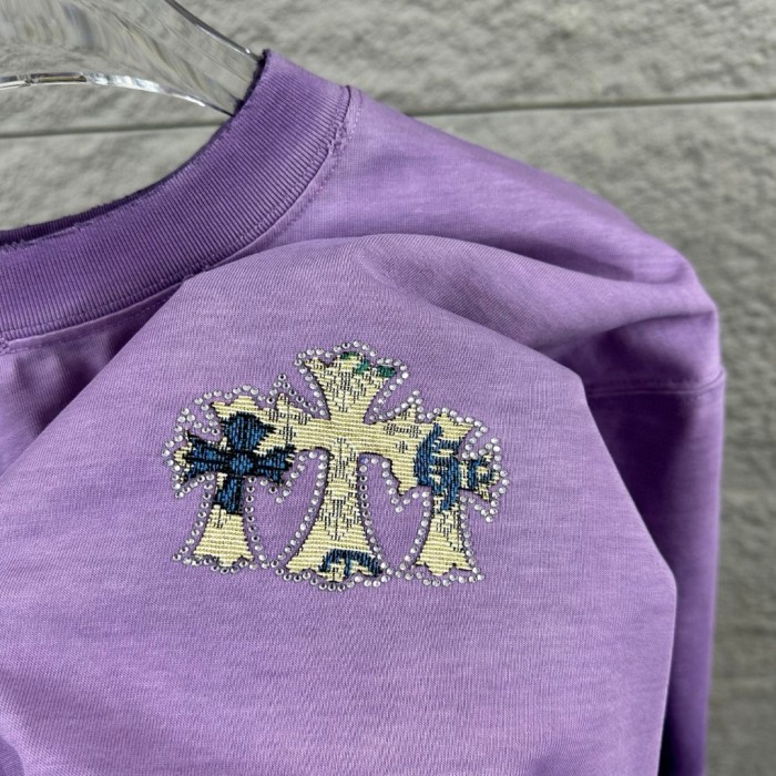 1:1 quality version Front Mini Floral Patch Cross Chest Print Back Large Colorful Fabric Cross Gothic Letter Graphic T-shirt 4 colors 29367052