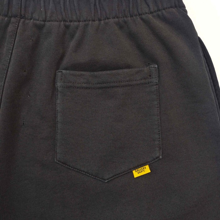 1:1 quality version Front Simple White Text Print Elastic Drawstring Waist Back Patch Pocket Loose Fit French Terry Sweat Shorts 29367351