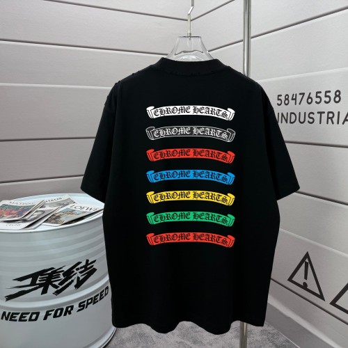 1:1 quality version  Front Tiny Black Scroll Brand Chest Logo Back Seven Color Gothic Scroll Text Stack Dual Side Print T-shirt 5 colors 29367066