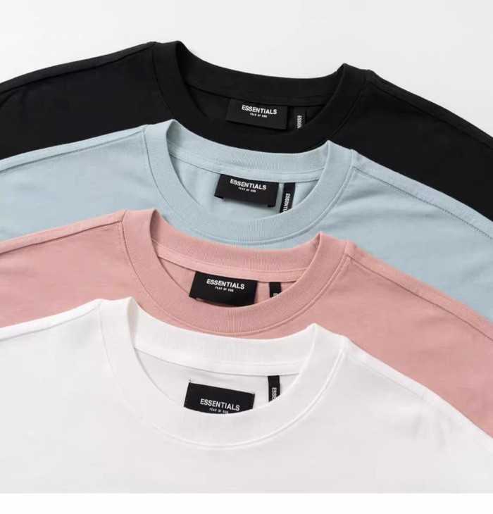 [Big & Tall for weights up to 220 lbs]1:1 quality version Streetwear Solid Color Front Small Letter Back Big Logo Print Crew Neck T-shirt 4 colors 29368212