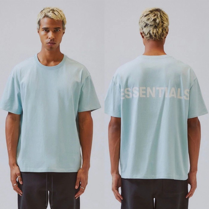 [Big & Tall for weights up to 220 lbs]1:1 quality version Streetwear Solid Color Front Small Letter Back Big Logo Print Crew Neck T-shirt 4 colors 29368212