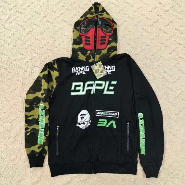 Vintage Spliced Camo Mask Hoodie Back Large Ape Head Print Hoodie 29368358