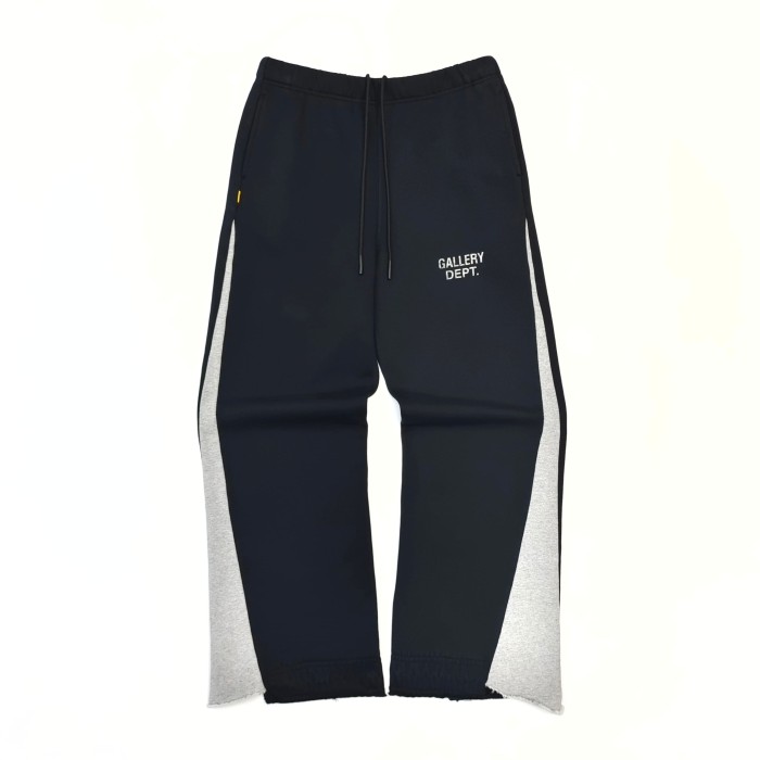 [Big & Tall for weights up to 260 lbs]1:1 quality version Streetwear Black Gray Color Block Letter Print Zip Up Hoodie & Pants Set 29368165