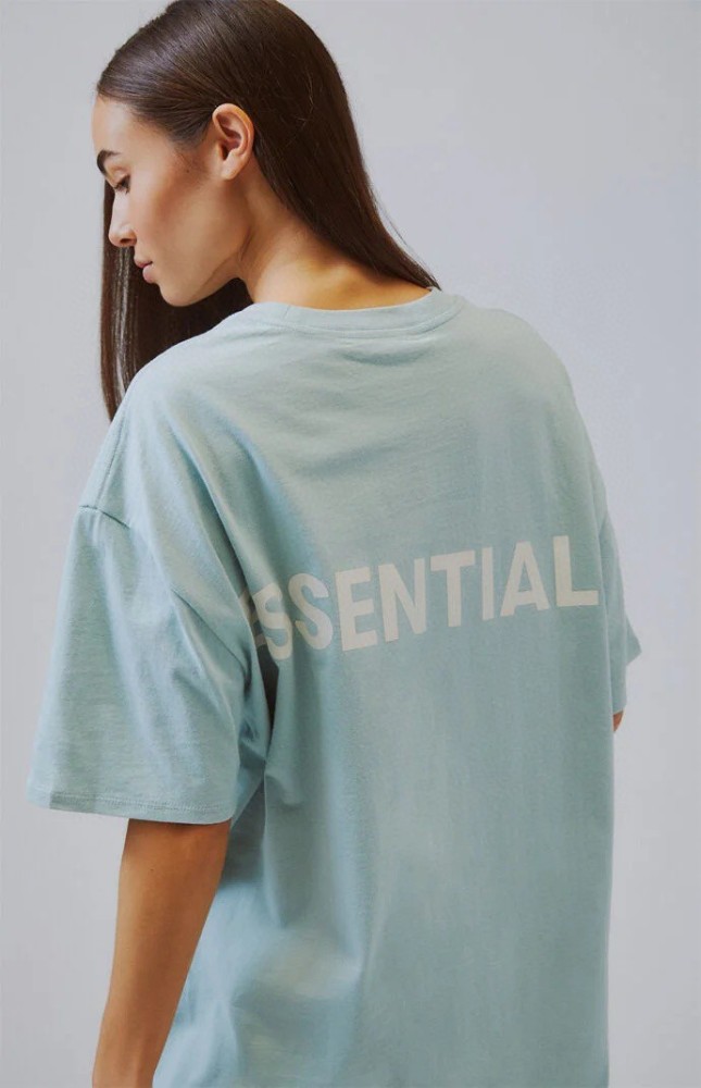 [Big & Tall for weights up to 220 lbs]1:1 quality version Streetwear Solid Color Front Small Letter Back Big Logo Print Crew Neck T-shirt 4 colors 29368212
