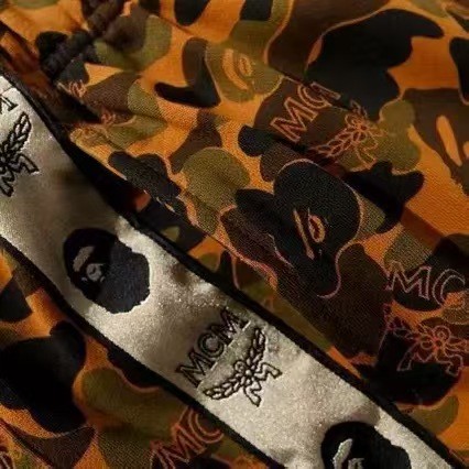 Y2K Camouflage All Over Print Side Logo Tape Loose Fit Five Inch Shorts 29368402