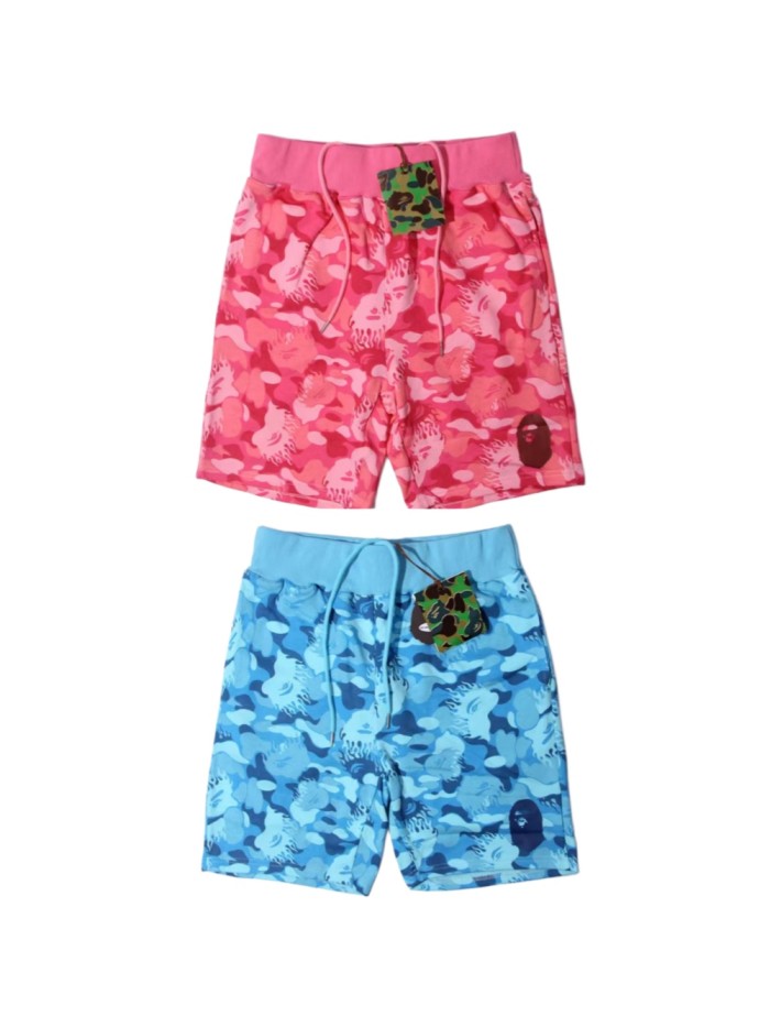 Flame Blue Camo Shark Straight Fit French Terry Five Inch Beach Shorts 2 colors 29368326