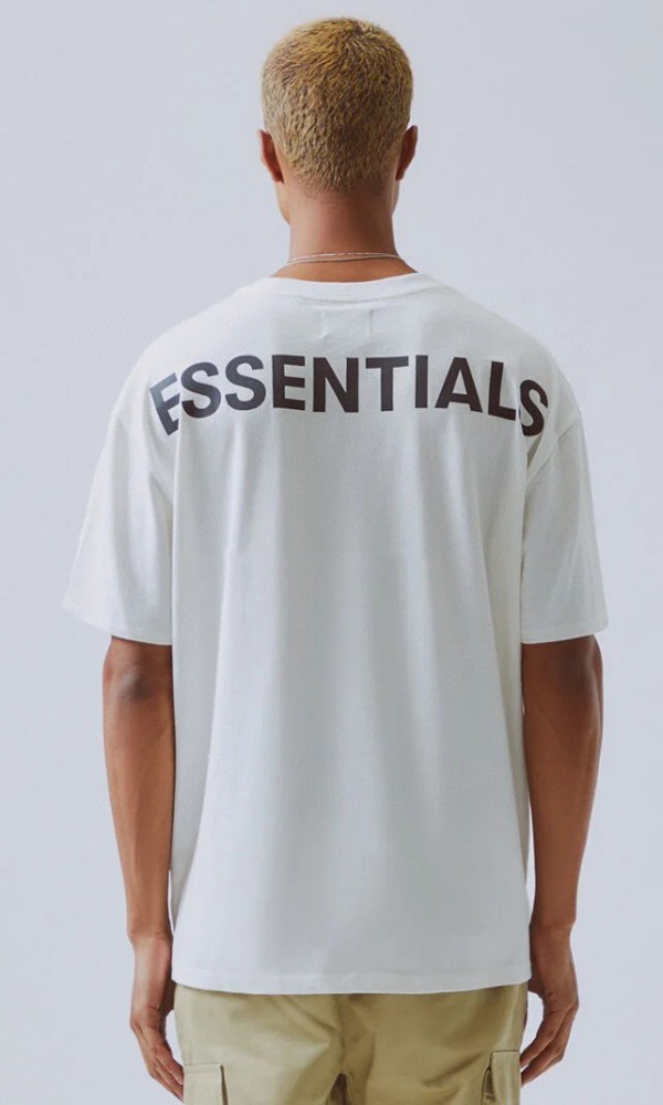 [Big & Tall for weights up to 220 lbs]1:1 quality version Streetwear Solid Color Front Small Letter Back Big Logo Print Crew Neck T-shirt 4 colors 29368212