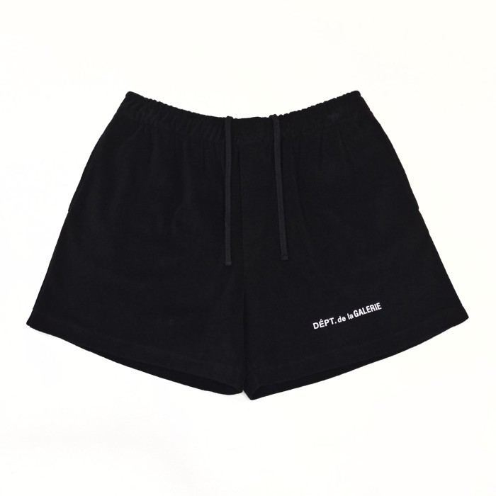 [Big & Tall for weights up to 260 lbs]1:1 quality version Streetwear Solid Black French Letter Print Notch Collar Shirt & Sweat Shorts Set 29368158
