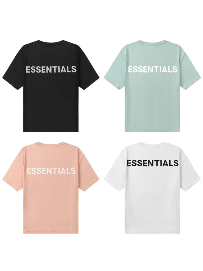 [Big & Tall for weights up to 220 lbs]1:1 quality version Streetwear Solid Color Front Small Letter Back Big Logo Print Crew Neck T-shirt 4 colors 29368212