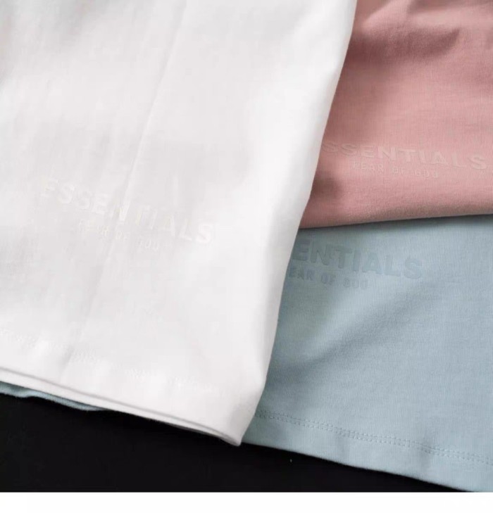 [Big & Tall for weights up to 220 lbs]1:1 quality version Streetwear Solid Color Front Small Letter Back Big Logo Print Crew Neck T-shirt 4 colors 29368212