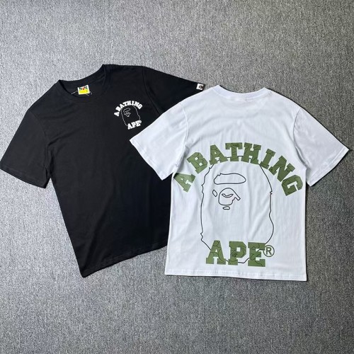 Streetwear Front Small Logo Back Big Outline Ape Head Print Crew Neck Tee 2 colors 29368412