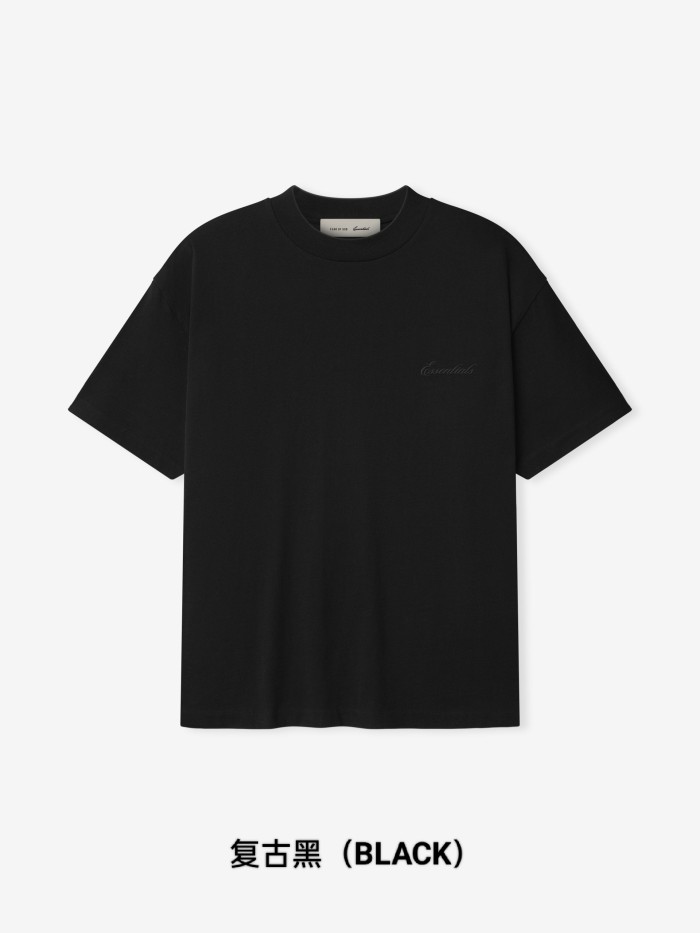 [Big & Tall for weights up to 220 lbs]1:1 quality version Streetwear Script Letter Print Crew Neck T-shirt 2 colors 29368214