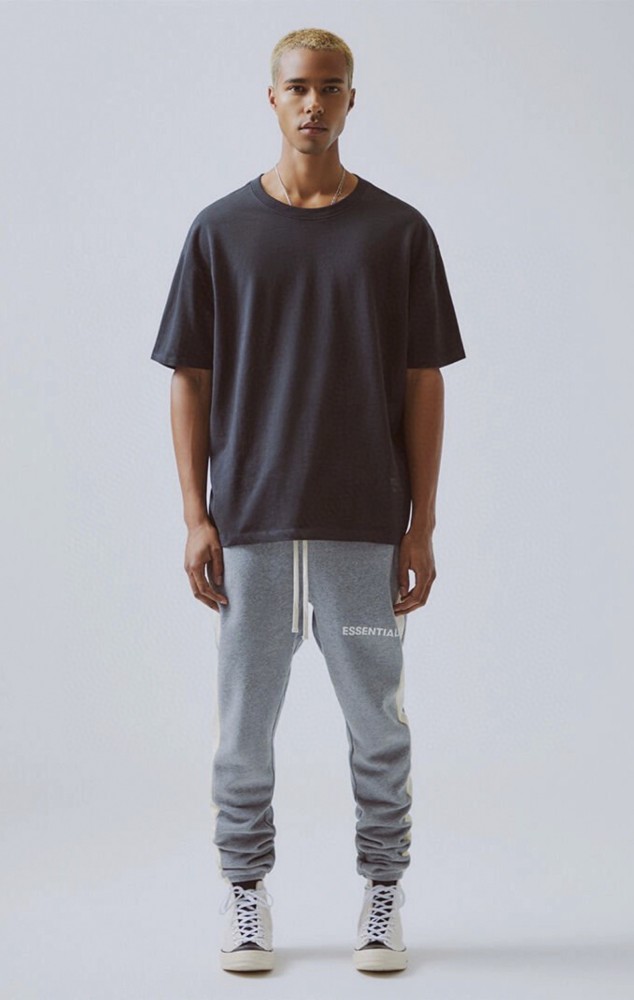 [Big & Tall for weights up to 220 lbs]1:1 quality version Streetwear Solid Color Front Small Letter Back Big Logo Print Crew Neck T-shirt 4 colors 29368212
