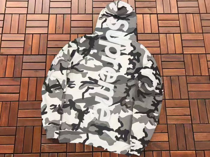 Streetwear Camo Print Back Vertical Big Letter Fleece Lined Hoodie & Pants Set 2 colors 29368276