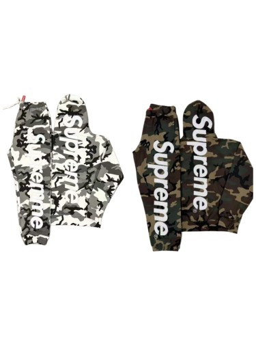 Streetwear Camo Print Back Vertical Big Letter Fleece Lined Hoodie & Pants Set 2 colors 29368276