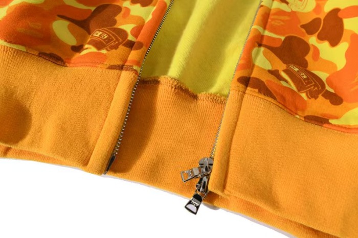 All Over Letter Print Collaboration Edition PUBG Orange Camo Shark Hoodie 29368319
