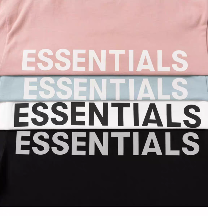 [Big & Tall for weights up to 220 lbs]1:1 quality version Streetwear Solid Color Front Small Letter Back Big Logo Print Crew Neck T-shirt 4 colors 29368212