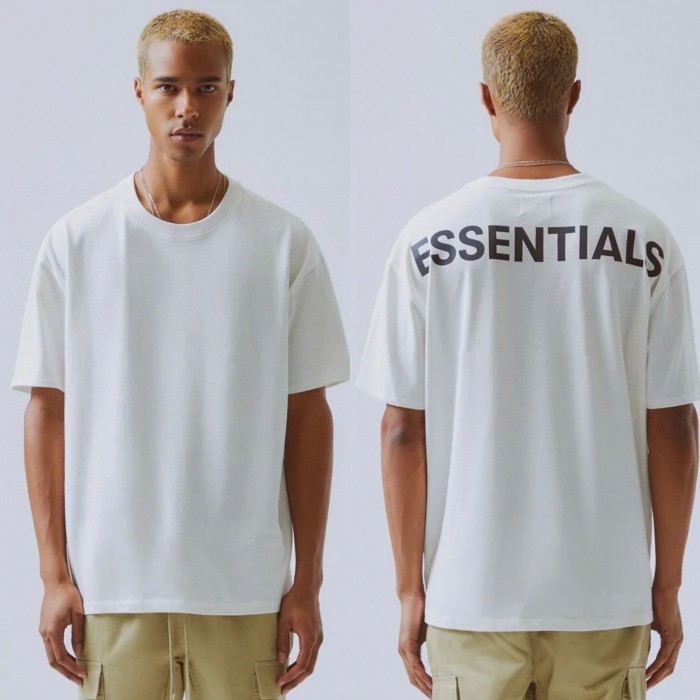 [Big & Tall for weights up to 220 lbs]1:1 quality version Streetwear Solid Color Front Small Letter Back Big Logo Print Crew Neck T-shirt 4 colors 29368212