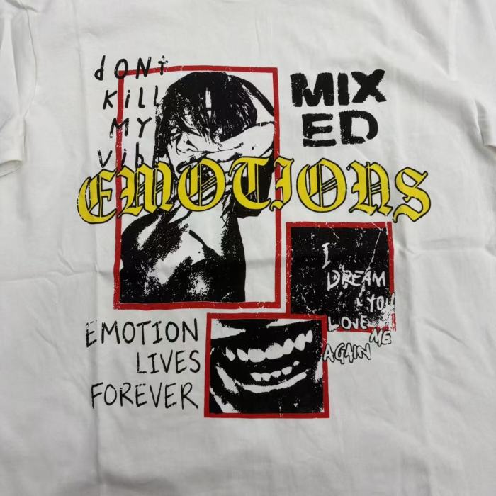 Red Frame Subculture Handwritten Graffiti Print T-shirt 29370453