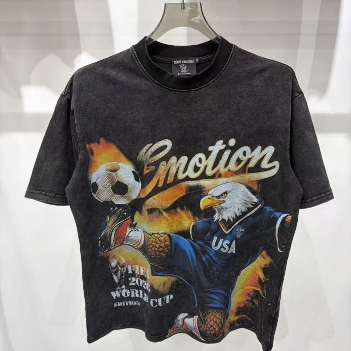 USA Canada Mexico World Cup Flame Eagle Print T-shirt 29370498
