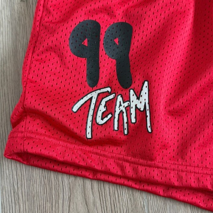 1:1 quality version Hip Hop Number Graphic Double Sided Print Oversized V Neck Mesh  Hockey Jersey T-Shirt &  Shorts Set 5 colors 29370259