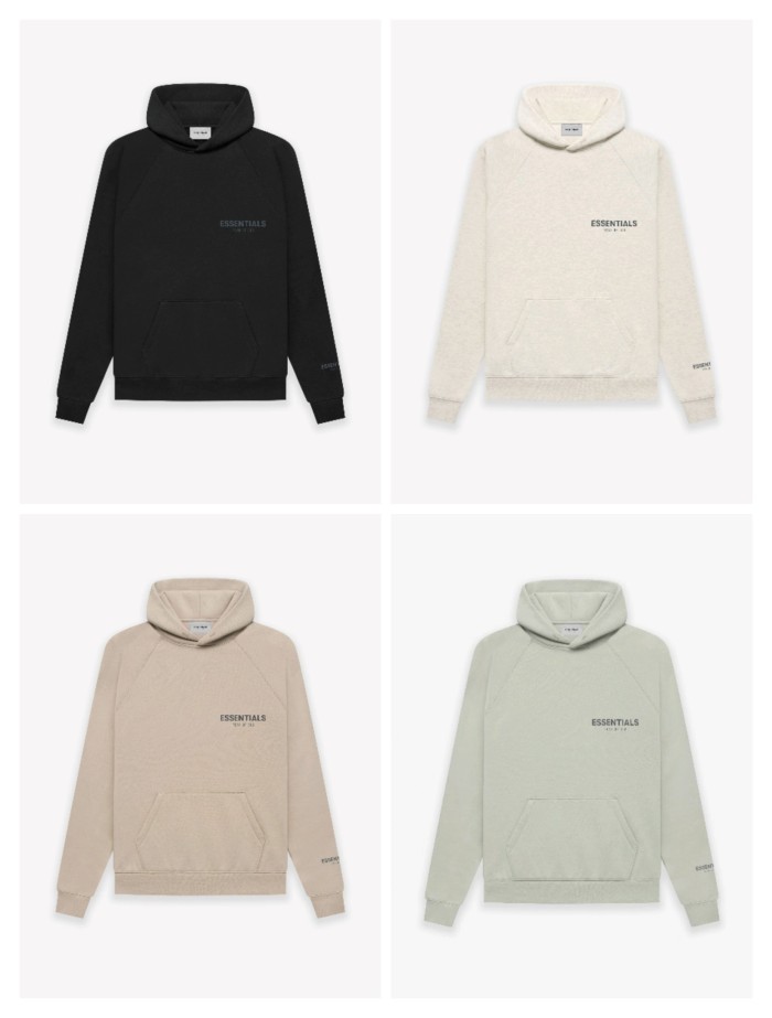 [50% Off][Big & Tall for weights up to 220 lbs]1:1 quality version  ESSENTIALS small logo pullover hoodie 4 colors 18904527