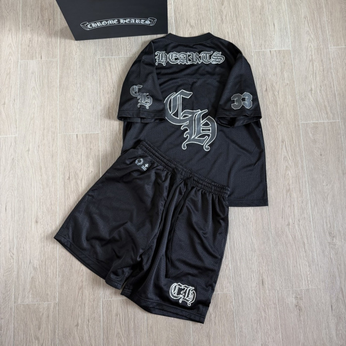 1:1 quality version Hip Hop Number Graphic Double Sided Print Oversized V Neck Mesh  Hockey Jersey T-Shirt &  Shorts Set 5 colors 29370259