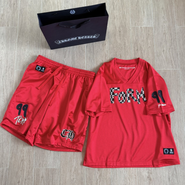 1:1 quality version Hip Hop Number Graphic Double Sided Print Oversized V Neck Mesh  Hockey Jersey T-Shirt &  Shorts Set 5 colors 29370259