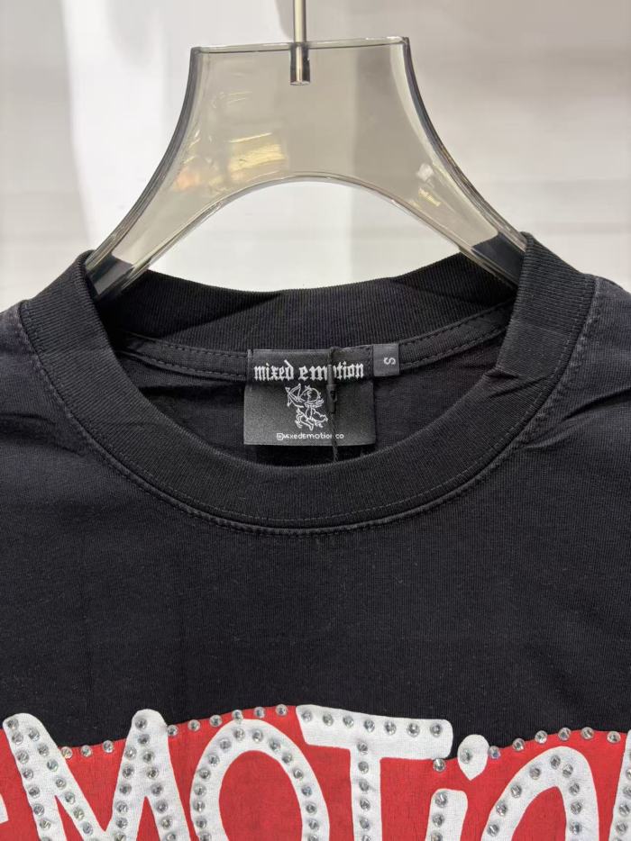 Vintage DJ Girl Portrait Rivet Rhinestone Print T-shirt 29370431