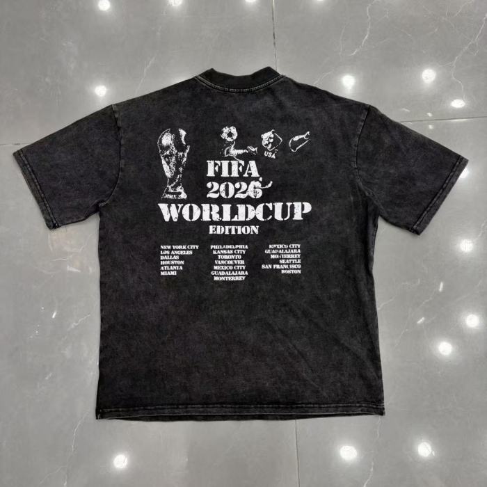USA Canada Mexico World Cup Flame Eagle Print T-shirt 29370498
