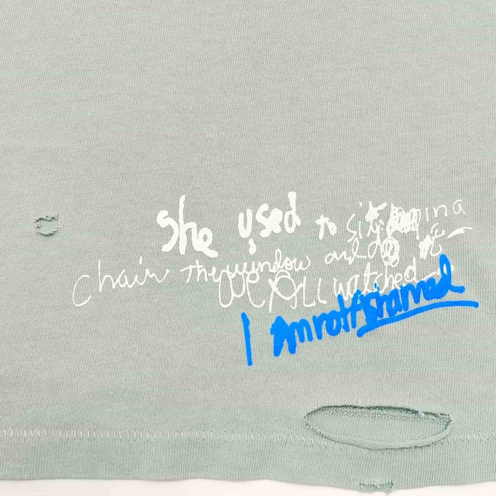 [Big & Tall for weights up to 220 lbs]1:1 quality version Streetwear Distressed Hole Washed Letter Rainbow Rhinestone Beaded Oversized Tee 29371935