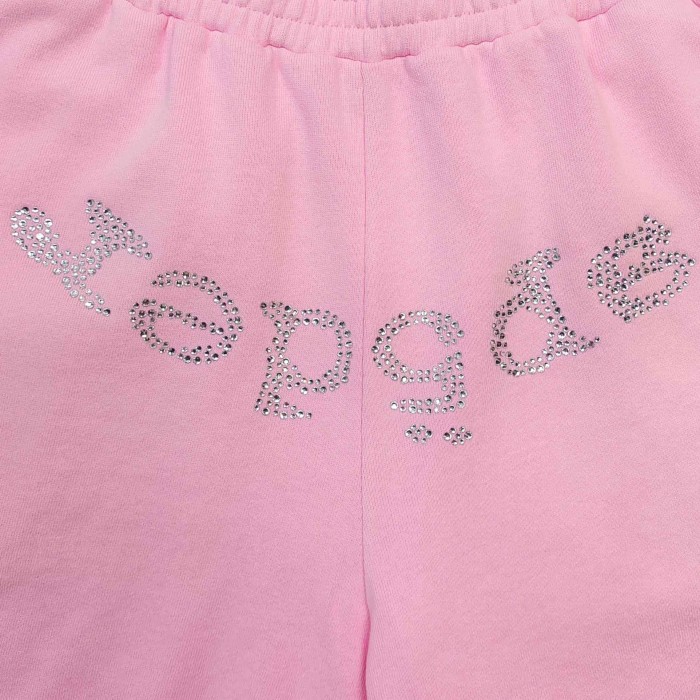 [Big & Tall for weights up to 220 lbs]1:1 quality version Streetwear Rhinestone Spider Web Print  Hoodie & Shorts Set 29371984