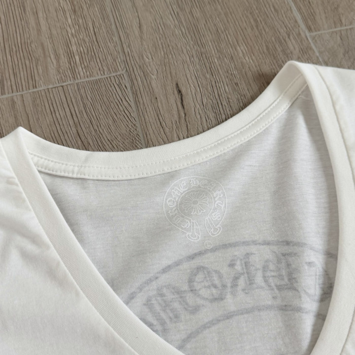 1:1 quality version Y2K Streetwear Double Sided Gothic Horseshoe Letter Cross Print Slim Fit V Neck tee 2 colors 29372508