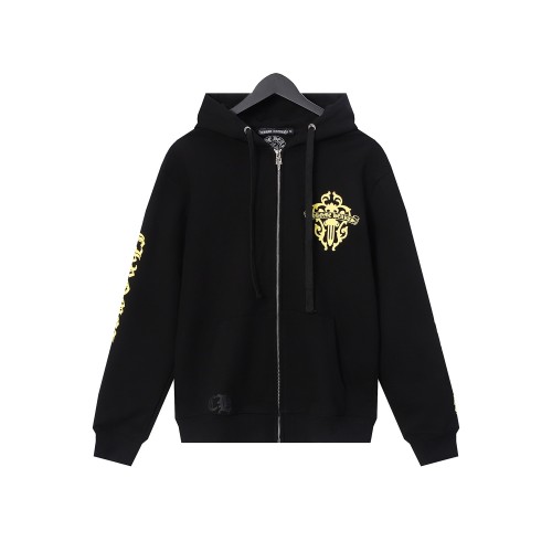 [50% Off]Yellow dagger print zipper hoodie 21593222