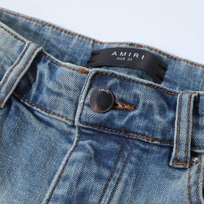 1:1 quality version Wash Distressed Ripped White Stripe Patch Skinny Jeans 29373781