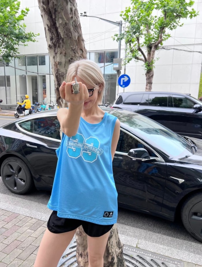 1:1 quality version Vintage Streetwear Front 33 Number Back Gothic Monogram Print Oversized Mesh Sleeveless Tank Top 3 colors 29372671