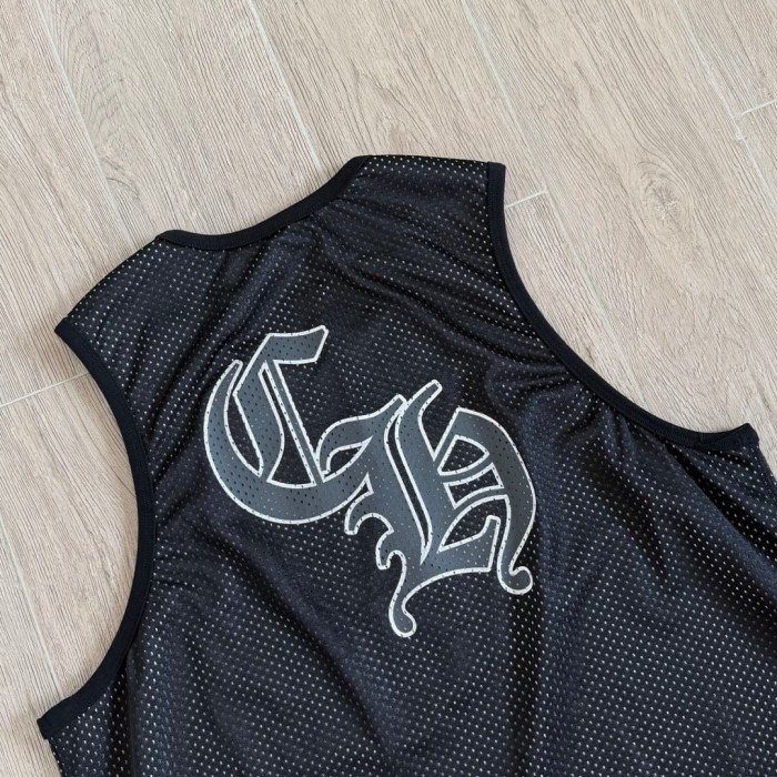 1:1 quality version Vintage Streetwear Front 33 Number Back Gothic Monogram Print Oversized Mesh Sleeveless Tank Top 3 colors 29372671
