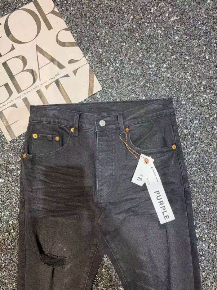 1:1 quality version Retro Hip Hop Faded Black Multi Slash Destroyed Flare Jeans 29373853