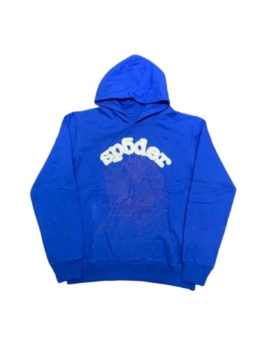 [50% Off]Young Thug Sp5der-White foamed letter blue hoodie 20166787
