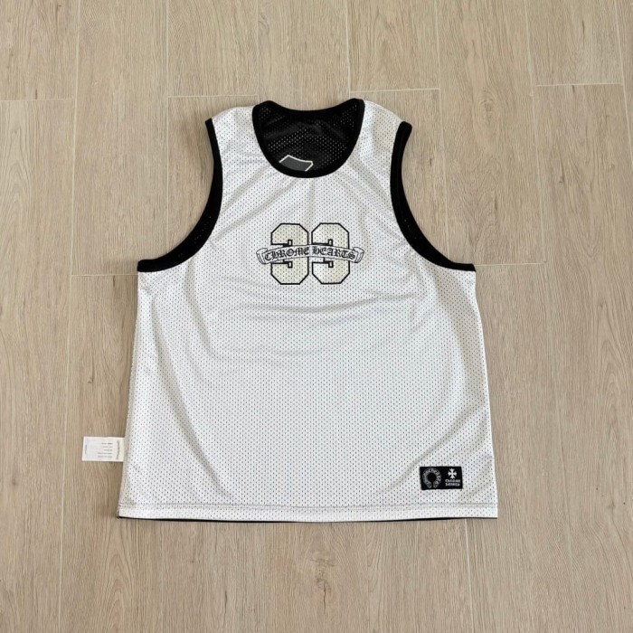 1:1 quality version Vintage Streetwear Front 33 Number Back Gothic Monogram Print Oversized Mesh Sleeveless Tank Top 3 colors 29372671