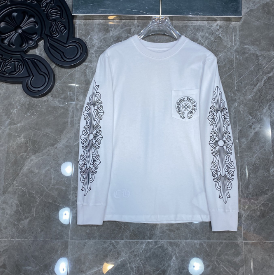 [50% Off]Double arm cross printed long sleeve T-shirt 3 colors 20387245