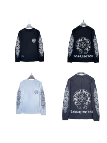 [50% Off]Double arm cross printed long sleeve T-shirt 3 colors 20387245